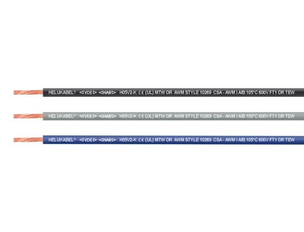 HELUKABEL Fivenorm H05V2-K, Kabel för medelhög spänning, Röd, Polyvinylklorid (PVC), Koppar, 0.75 mm ², 7,2 kg/km