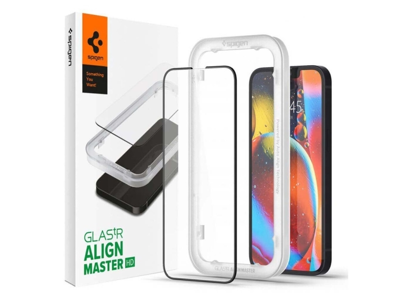 Spigen Glas.Tr Alignmaster, Apple, Iphone 13 Pro / Iphone 13, Sort, Transparent, 1 Stk