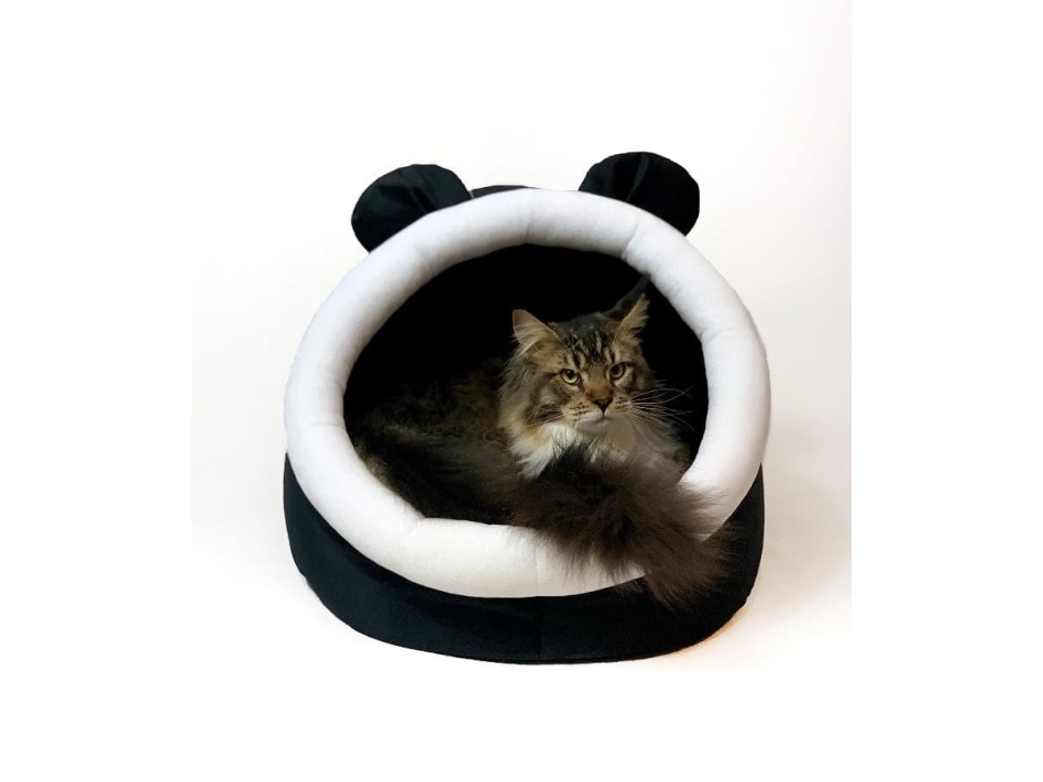 GO GIFT kennel katteseng - sort og hvid - 40x45x34 cm