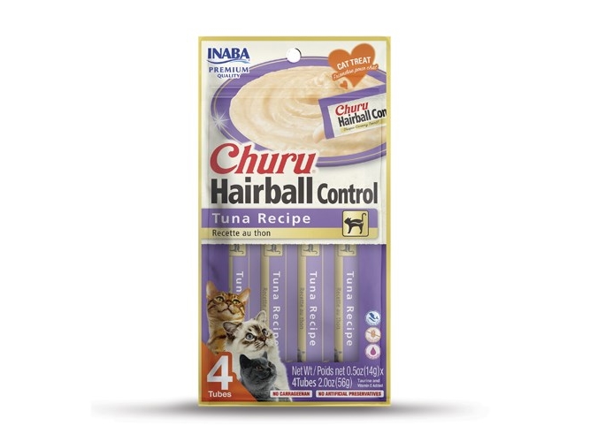 Inaba Churu Hairball Thunfisch Leckerli Für Katzen - 4X14g