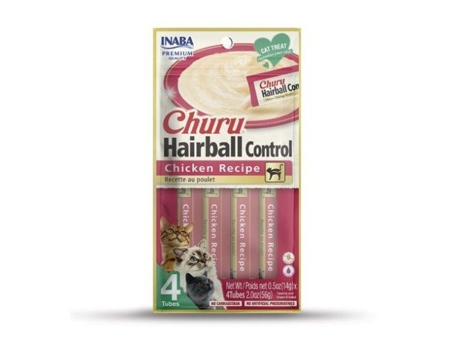 Inaba Churu Hairball Chicken - Leckerli Für Katzen - 4X14g