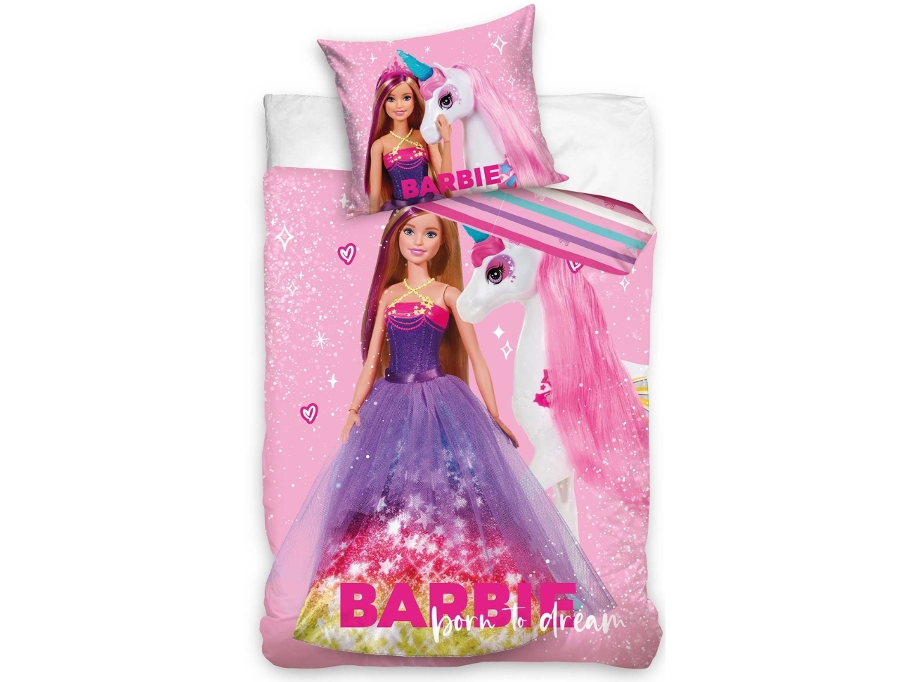 Billede af Barbie 'Born To Dream' Sengetøj 150 X 210 Cm - 100 Procent Bomuld hos Computersalg.dk
