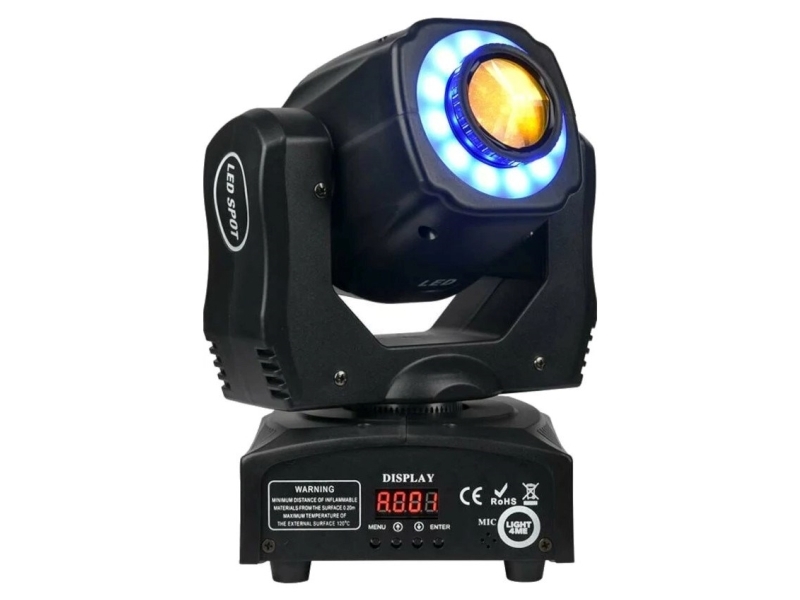 Light4me Mini Spot 60 Ring – 60W Led Moving Head M/ Rgb-Ring & Dmx