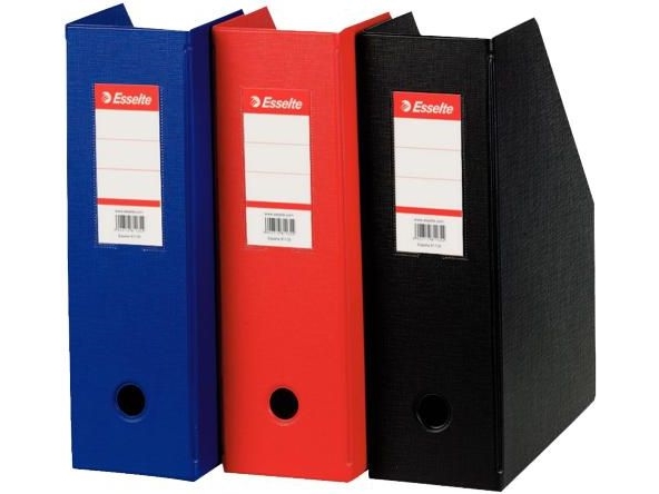 Esselte Standard Magasinmappe, A4, Karton, Sort (B)100 Mm, Krympepakket Med Pvc-Film, Foldbar, Med Transparent Lomme Og (56077)