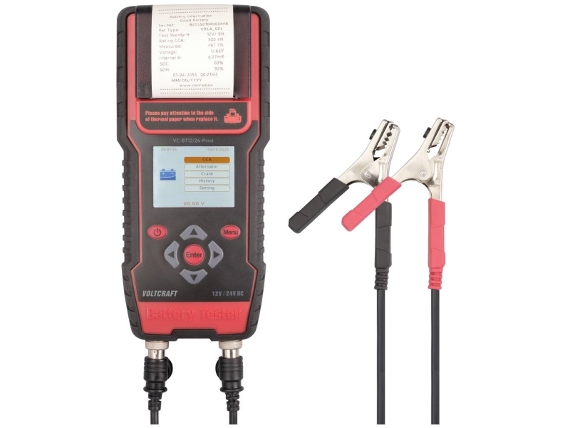 VOLTCRAFT VC-BT12/24-Print Batteritestare för bil 12 V, 24 V Batteritestning 243 mm x 110 mm x 59 mm | Bilvård & Biltillbehör - Säkerhetsutrustning för Bilen - Batteri underhåll | GameStuff