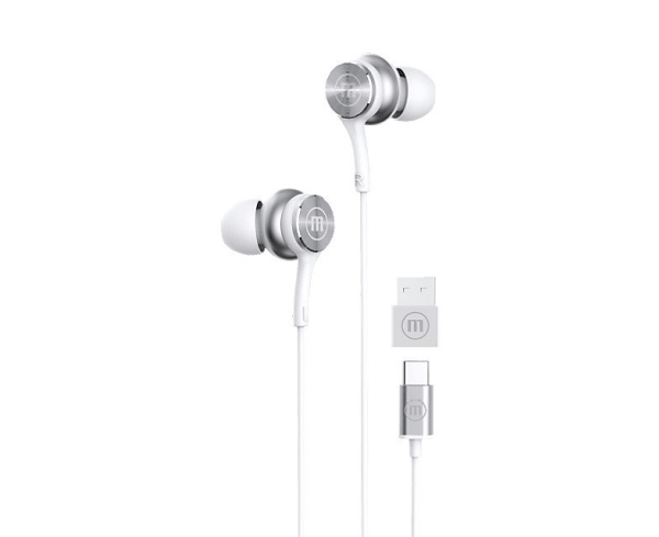 Maxell Xc1 Usb-C Kabelgebundener Kopfhörer Mit Usb-A Adapter Weiß (Maxell Xc1 White)