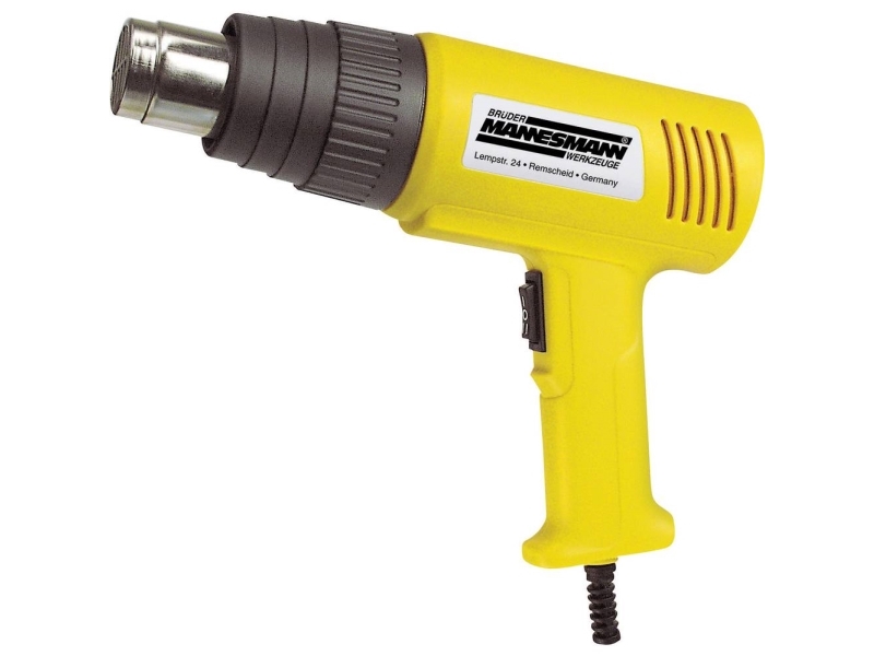 Brüder Mannesmann Heißluftfön, 2.000 Watt 2 Umschaltbare Temperaturbereiche, Stufe 1: 300 L/Min Bei - 1 Stück (49500)