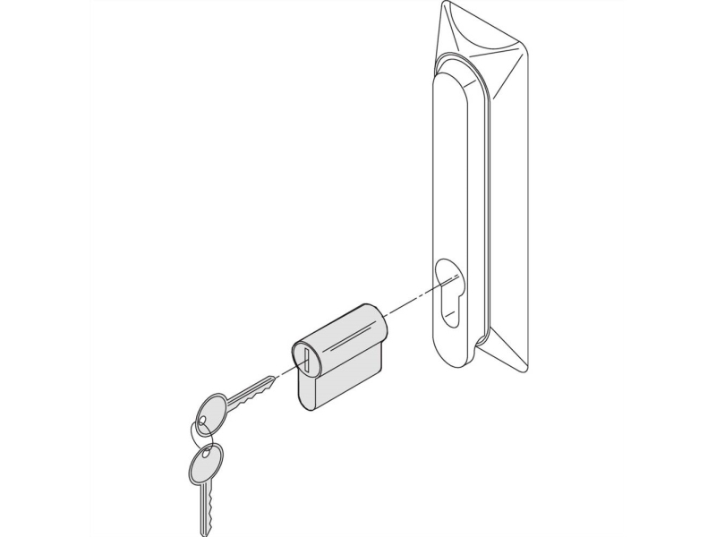 Schroff Din Profil Halvcylinder - Profil-Halbzylinder,Emka 333 (60114121)