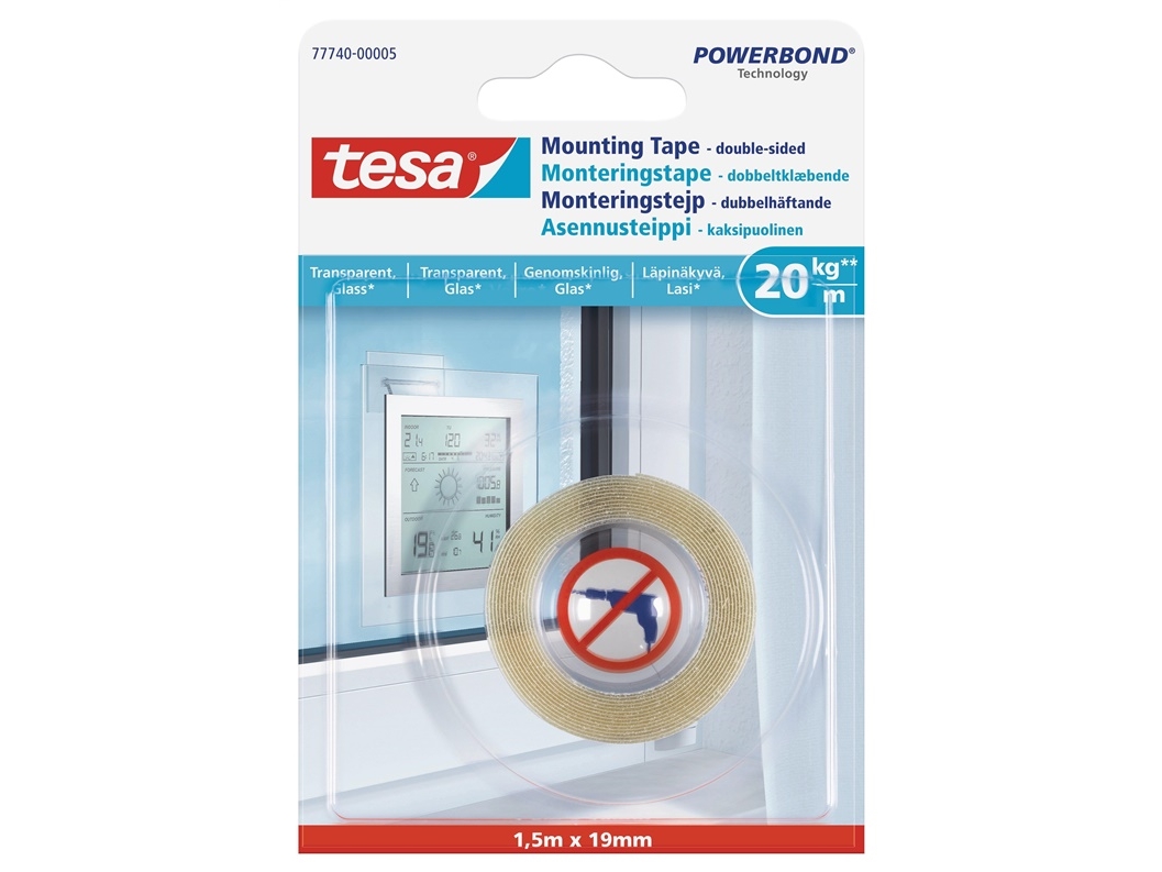 Tesa Tesa Tape Double-Side 1.5Mx19mm Trans For Win