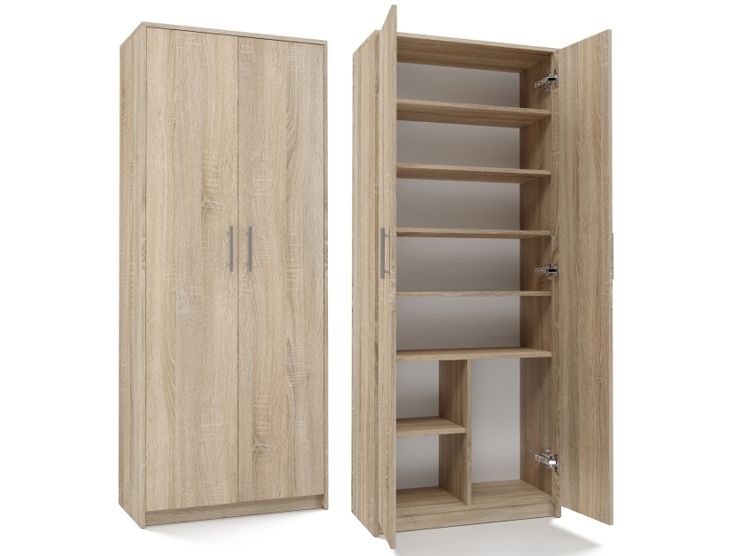 Topeshop OLIV 2D SONOMA KPL, Tammi, 8 hyllyä, Lastulevy, Lastulevy, Matta, 740 mm