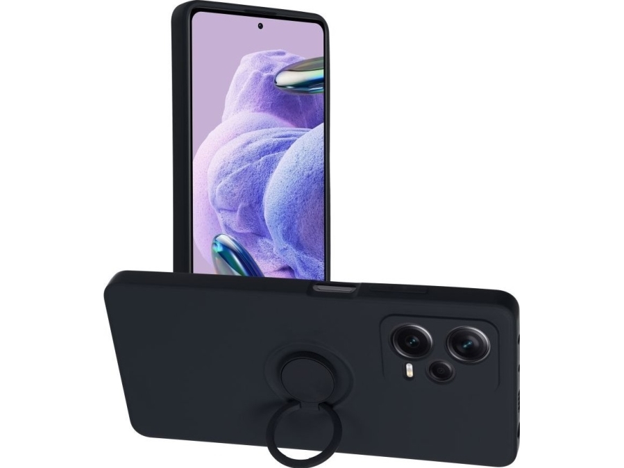Oem Silicone Ring Fodral För Xiaomi Redmi Note 12 Pro 5g Svart
