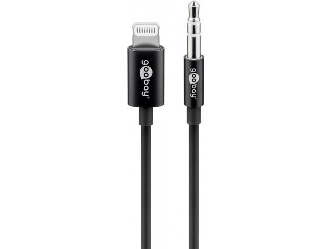Goobay Apple Lightning Audioanschlusskabel (3,5Mm), 1 M, Schwarz, 1 M, Lightning, 3.5Mm, Männlich, Männlich, Schwarz