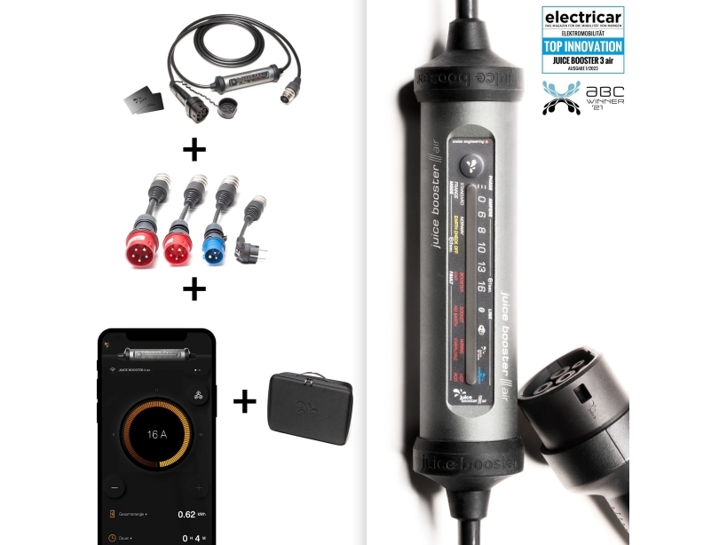 Juice Technology Juice Booster3 air Country EU Traveler Set, Wallbox (anthracite/black, 1.4 - 11 kW, 3.1 meter cable)