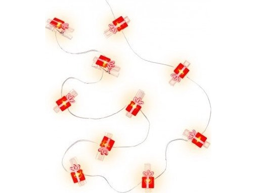 Goobay 60249, Lichterketten, Rot, Silber, Transparent, Weiß, Kupfer, Kunststoff, Ip20, 10 Lampen, Led