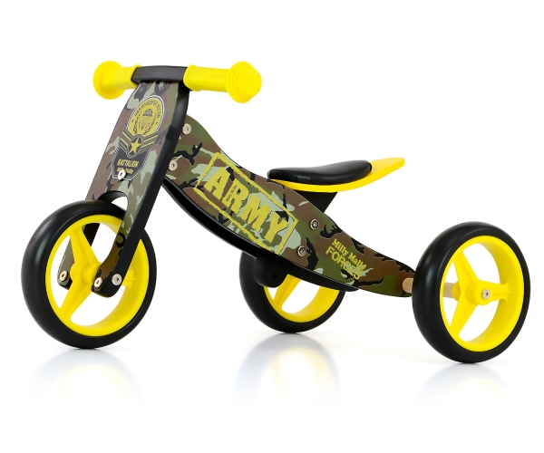 Milly Mally Jake Army 2in1, 1,5 År, 3 hjul, Træ, Flerfarvet
