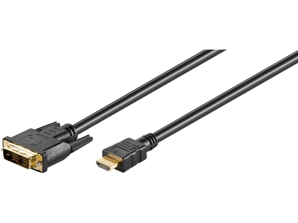 Wentronic Hdmi / Dvi-D Kabel Lose Ware - Videokabel - Hdmi, 19-Polig (M) - Dvi-D (M) - 3,0M - Schwarz (51581)