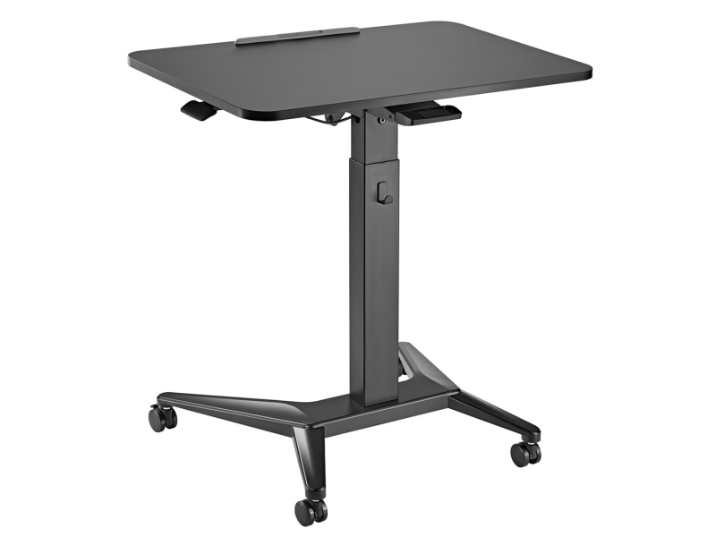 Maclean Mc-453 B Mobile Laptop Desk With Pneumatic Height Adjustment, Laptop Table With Wheels, 80 X 52 Cm, Max. 8 Kg, Height Adjustable Max. 109 Cm