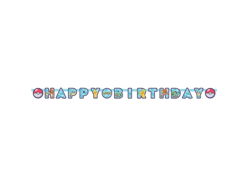 Happy Birthday Pokemon 218X12cm Paper Garland