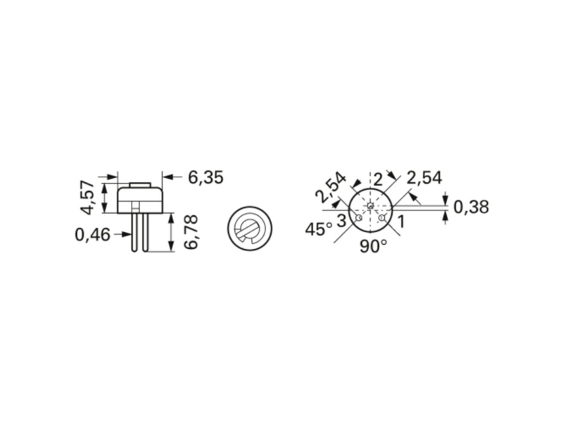 Bourns 3329H-1-503Lf Cermet Trimmer Lineær 0.5 W 50 Kω 240 ° 260 ° 1 Stk
