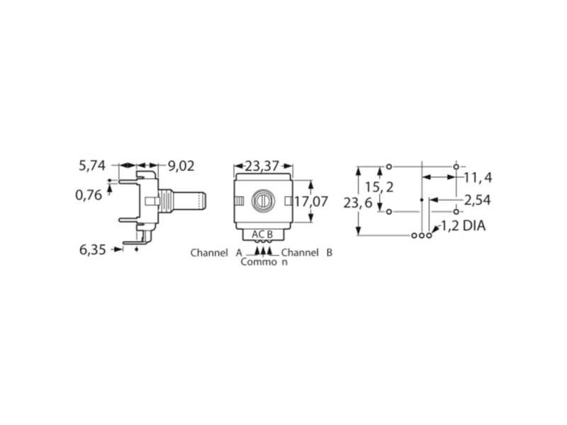 Bourns ECW1J-B24-BC0024L Encoder Afbryderpositioner 24 360 ° IP40 1 stk