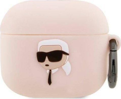 Karl Lagerfeld Hülle Kla3runikp Für Apple Airpods 3 Rosa/Pink Silikon Karl Head 3D