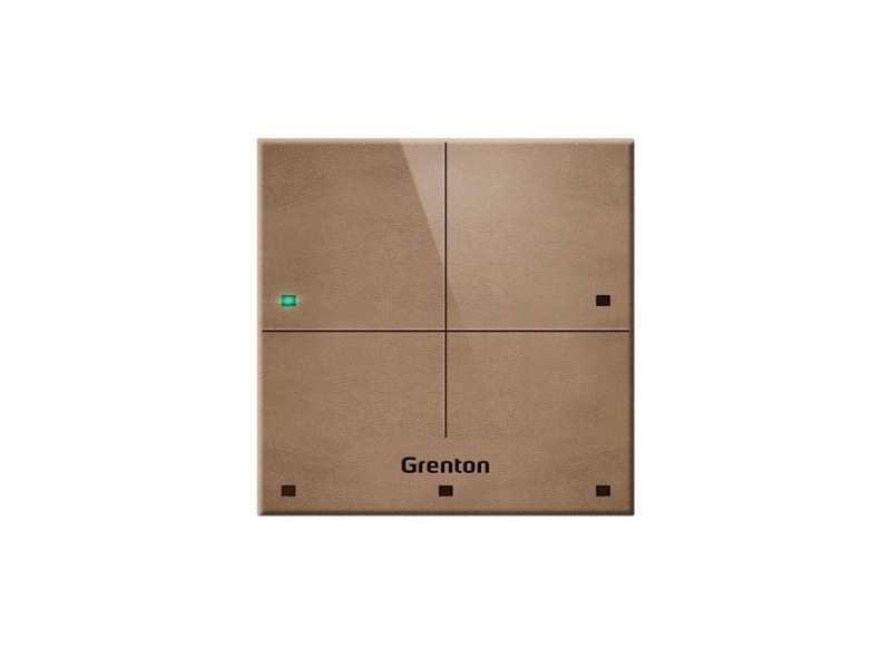 Grenton Touchpanel / 4 Touchfelder / Tf-Bus / Helle Natürliche Lederfront
