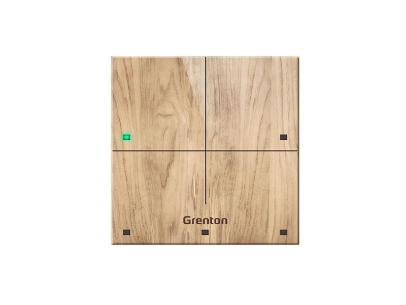 Grenton Touchpanel/ 4 Touchfelder/ Tf-Bus/ Helle Holzfront