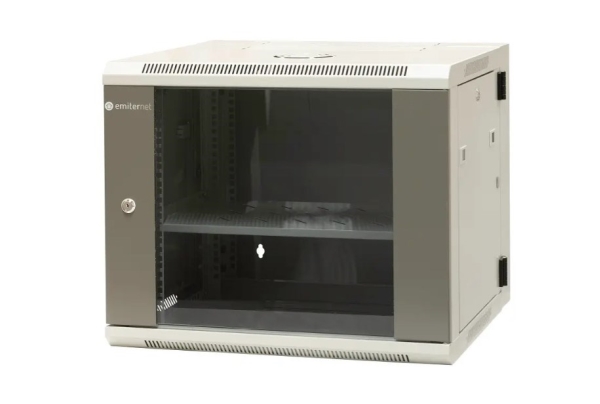 Emiternet Split Hanging Cabinet 19" 9U, Sheet Metal/Glass Doors, 600×550×500Mm Width/Depth/Height Em/Ah6509