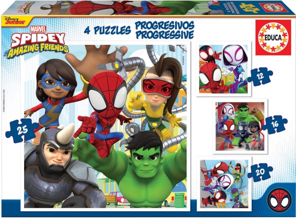 Educa 12-16-20-25 Progres. Spidey&Amazing Friends