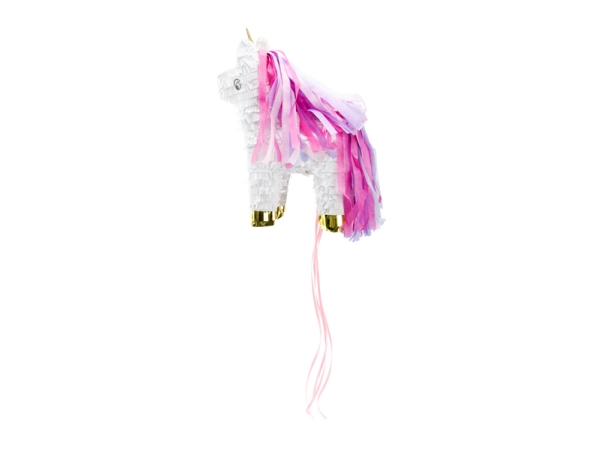 Partydeco Piñata - Einhorn, 24,5X34x9cm, Standard Pinata, Weiblich, Pink, Weiß, 245 Mm, 90 Mm, 340 Mm