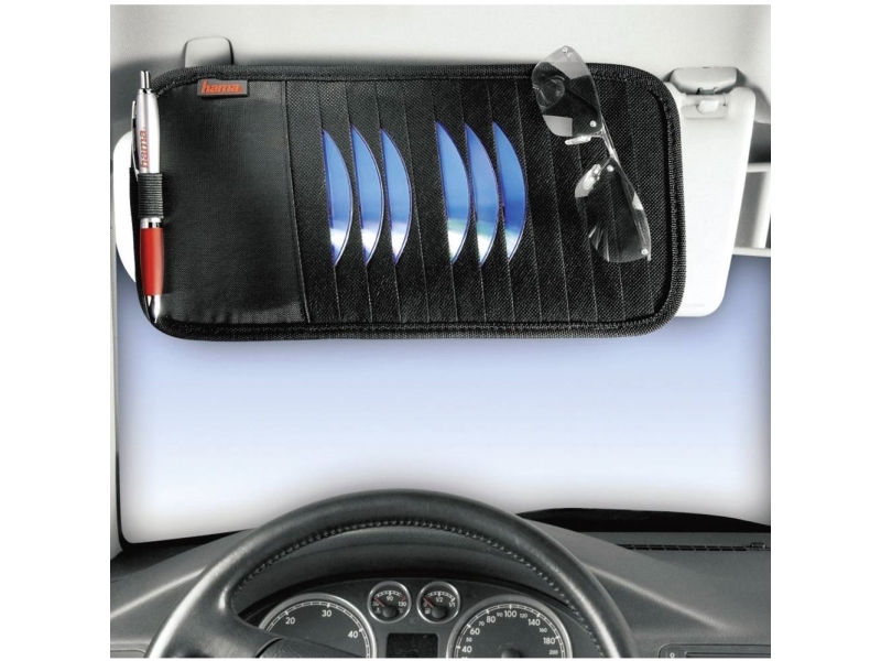 Hama Automotive Sun Visor Case, 12 Cds, 12 Diske, Sort, Nylon