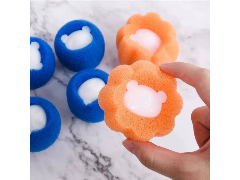 Aptel magisk kugle til vask, opsamler fnug/sier hår fra hunde, orange AG895A