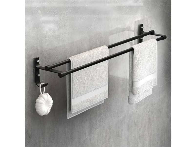 Aptel Stahl Loft Style Badetuchhalter 60X11cm Matt Schwarz Ag987