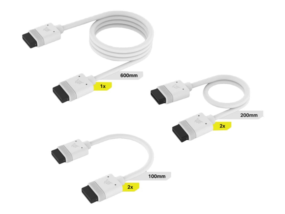 Corsair iCUE LINK - Strøm/datakabelsæt - CORSAIR iCUE link til CORSAIR iCUE link - hvid