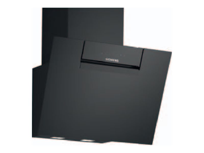 Siemens iQ300 LC67KFN60 - Kåpa - vinklad skorsten - bredd: 59 cm - djup: 43.3 cm - utsug och återcirkulering (-) - svart | Vitvaror - Köksfläktar - Vägghängda | GameStuff