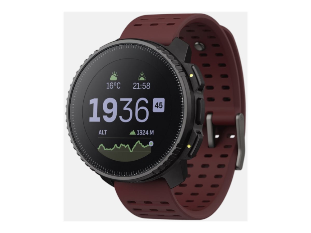 Suunto Vertical Glasfiberforstærket Polyamid Sportsur Med Rem Silikone Håndledsstørrelse: 125 175 Display   Bluetooth Ruby