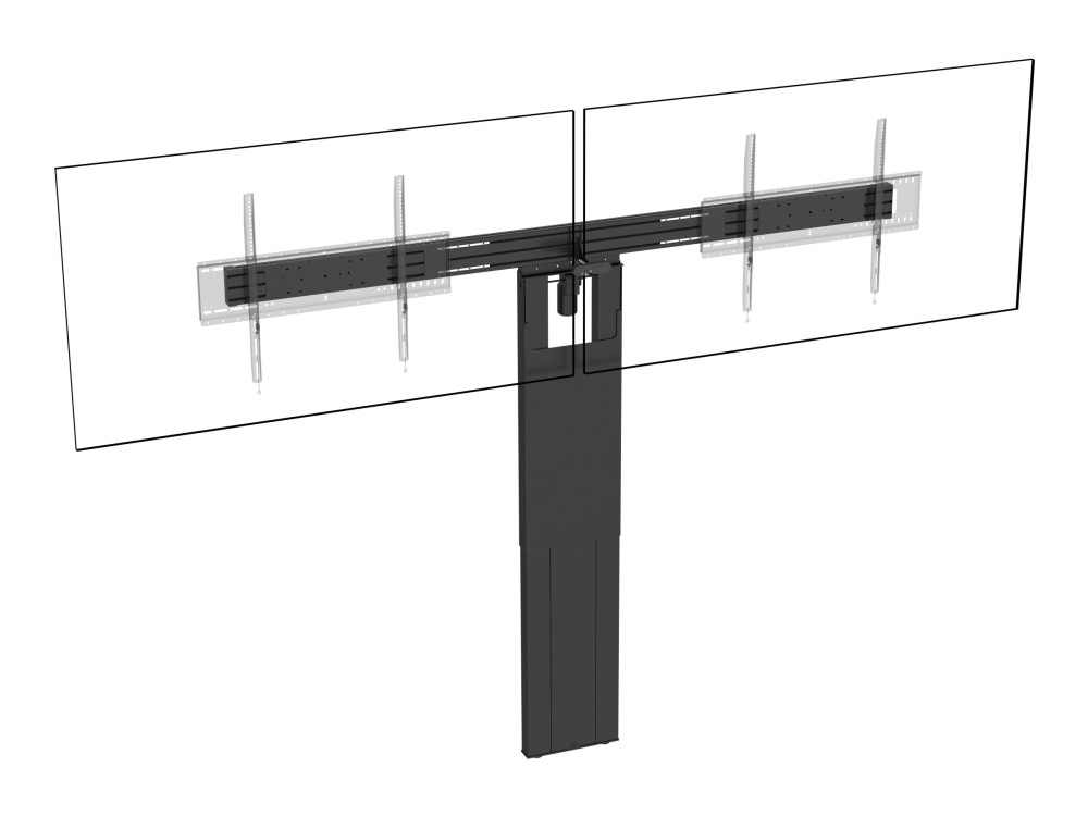 Vision VFM-F50/D - Ställ - motoriserad - för 2 LCD/plasmapaneler - stål, aluminium - svart - skärmstorlek: 55-86 - montering golv till vägg | TV, Ljud & Bild - Fästen - Golv & Stativ | GameStuff