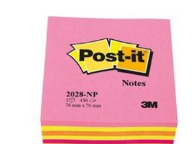 Post-it 2028-NP - Kubisk notisblokk - 76 x 76 mm - 450 ark - neongrønn, neongul, neonrosa, neonoransje, ultrarosa