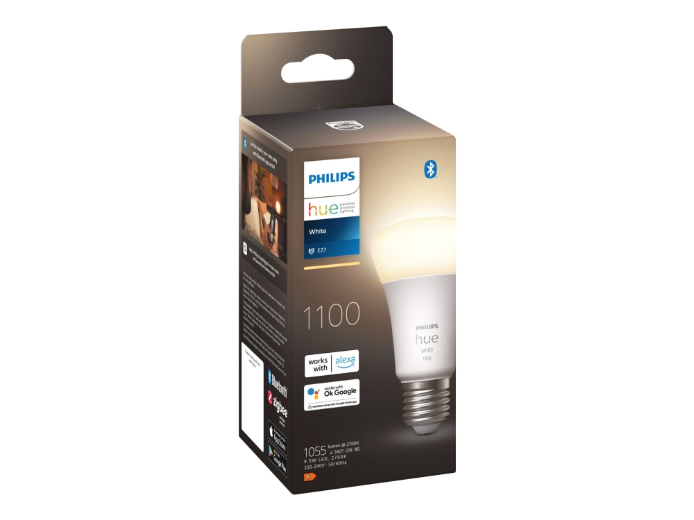 Philips Hue White Led Glödlampa Form: A60 E27 9.5 W Motsvarande 75 W Klass F Mjukt Varmt Vitt Ljus 2700 K Vit