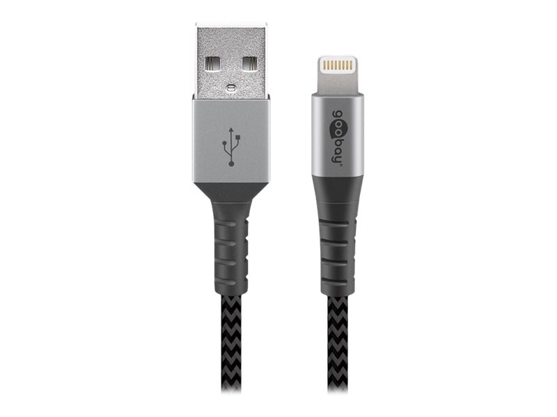 Goobay - Lightning-Kabel - Usb Han Til Lightning Han - 2 M - Grå, Sort