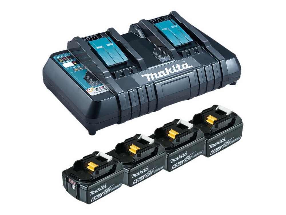 Makita 199485-6, Batterie- & Ladegerät-Set, Lithium-Ion (Li-Ion), 6 Ah, 18 V, Makita, 4 Stück(E)
