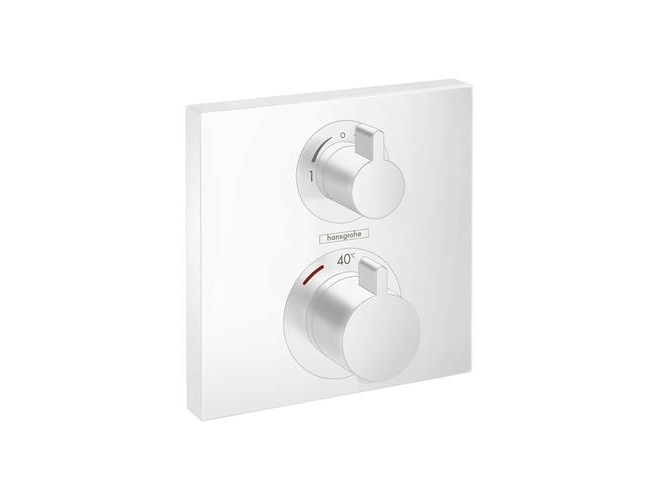 hansgrohe Ecostat Square termostat til indbygning med afspærring til 2 udtag, Mat hvid