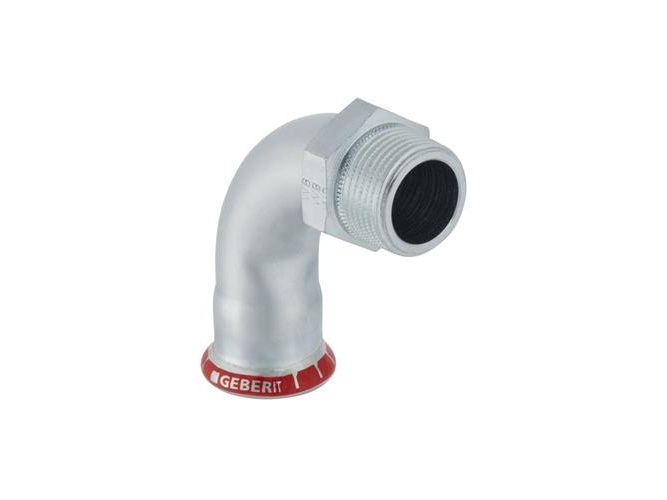 Geberit Mapress forzinket bøjning m/nippel t/varmeanlæg, 54 mm x 2"