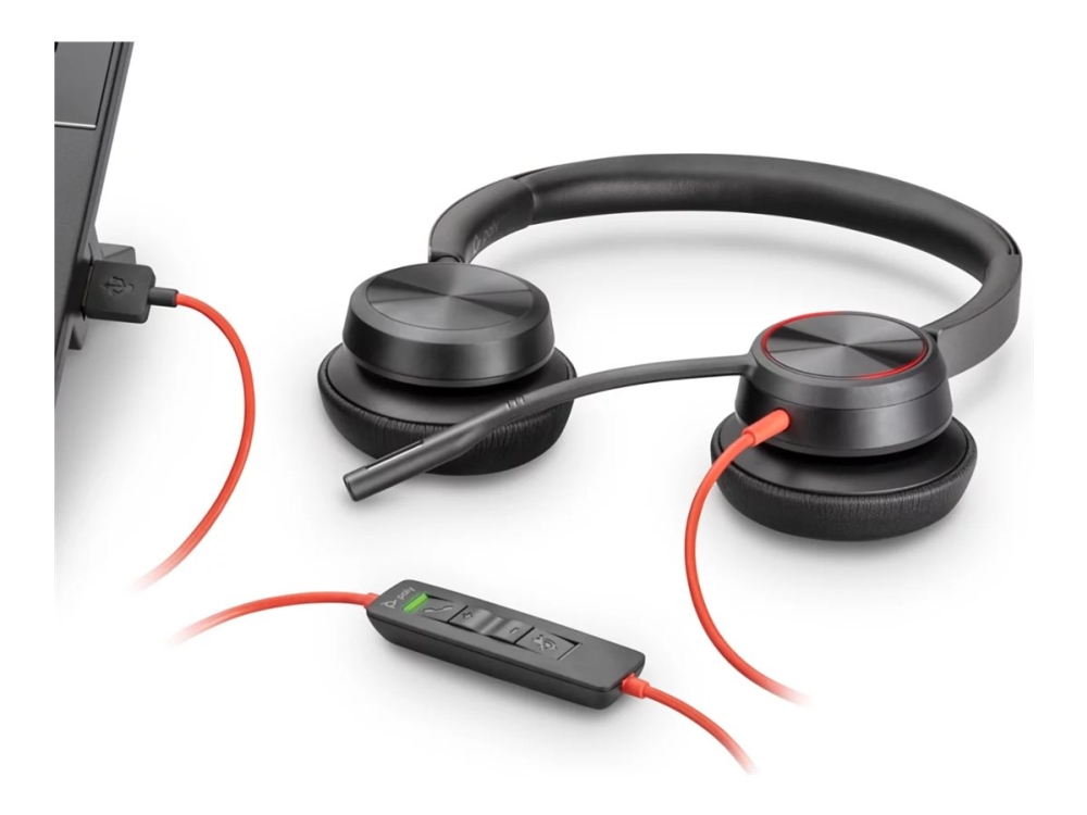 Poly Blackwire C5220 Blackwire 5200 Series Headset På Örat Kabelansluten Usb C 3 5 Mm Kontakt Svart Certifierad För Microsoft Teams C