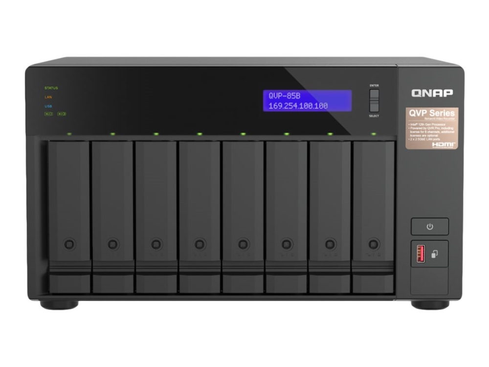 Qnap Qvp-63B, Nas, Tower, Intel Core I3, 16 Gb, Ddr4, 0 Tb