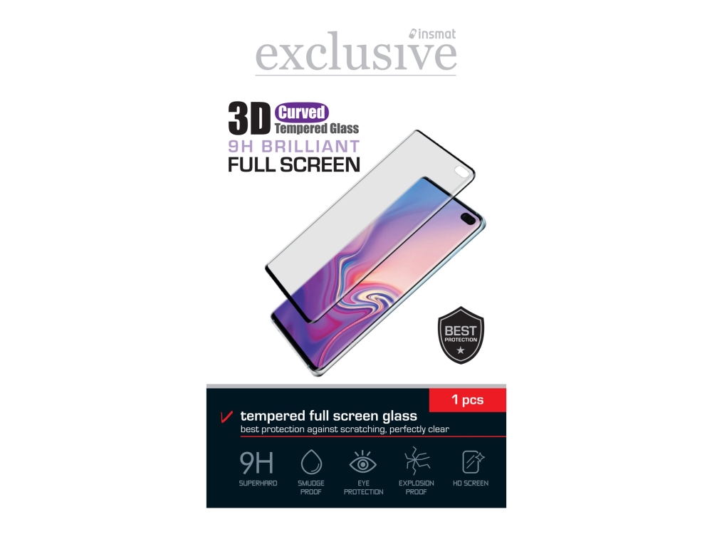 Insmat 3D Curved Brilliant Full Screen - Skærmbeskytter For Mobiltelefon - 3D - Glas - Rammefarve Sort - For Oneplus 11 5G