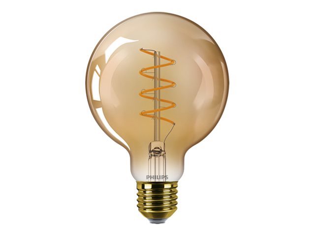 Philips Vintage Led Glödlampa Med Filament Form: G95 E27 5.5 W Motsvarande 40 W Klass F Ljus Med Varm Låga 2200 K Transparent Gold