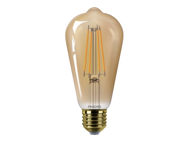 Philips Vintage – Led-Glühfadenlampe – Form: St64 – E27 – 7 W (Entspricht 40 W) – Flammenlicht – 1800 K – Bernsteingelb