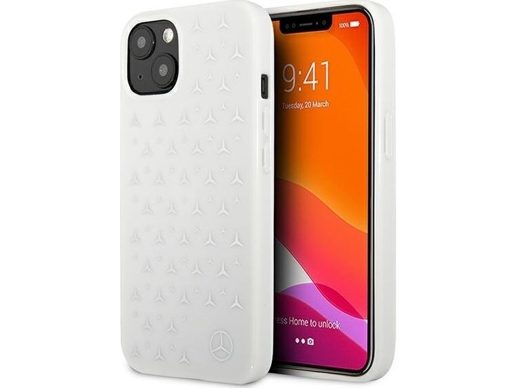 Mercedes Benz Mehcp13mespwh Iphone 13 6,1 Weiß/Weiß Aufkleber Silber Stern-Muster