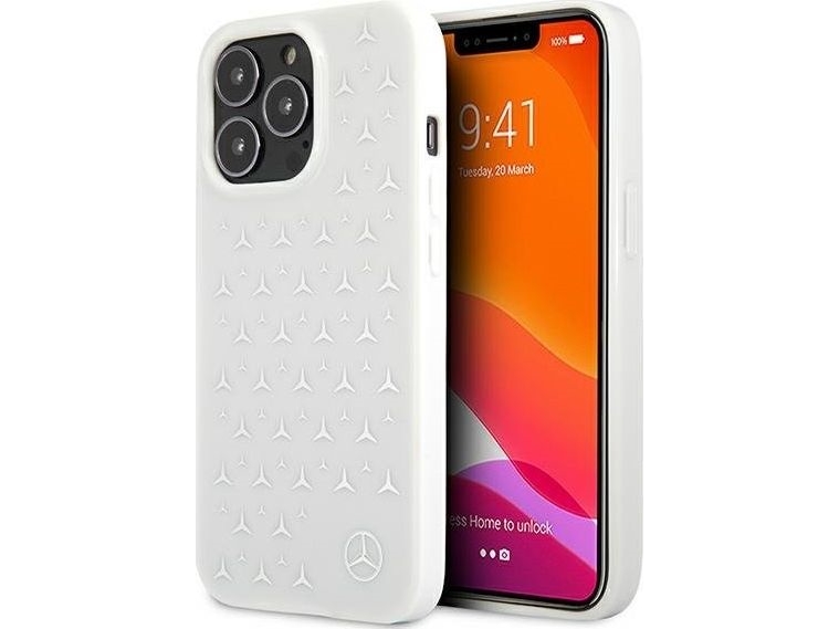 Mercedes Benz Mehcp13lespwh Iphone 13 Pro / 13 6,1 Weißer Aufkleber Silber Sterne Muster